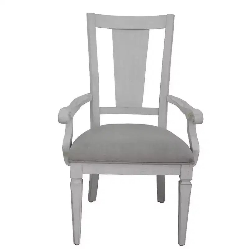 Acme Furniture Katia Dining Chair Light Gray Linen/Weathered White Finish