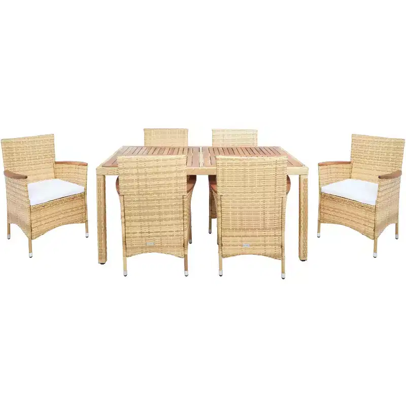 Ashwin Dining Set - Indoor/Outdoor - PAT7717 - Natural/White - Safavieh