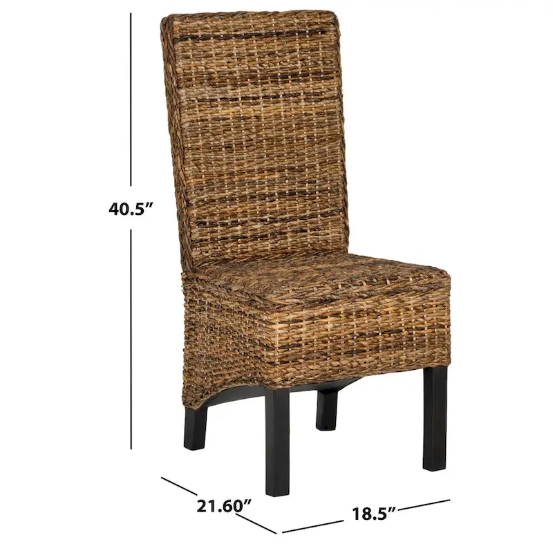 SAFAVIEH Pembrooke Natural Wicker Dining Chair (Set of 2) - 19 W x 22 D x 41 H