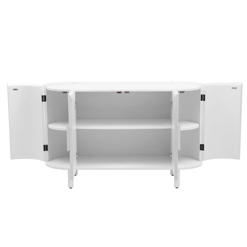 Merax Curved Design Light Luxury Sideboard with Adjustable Shelves