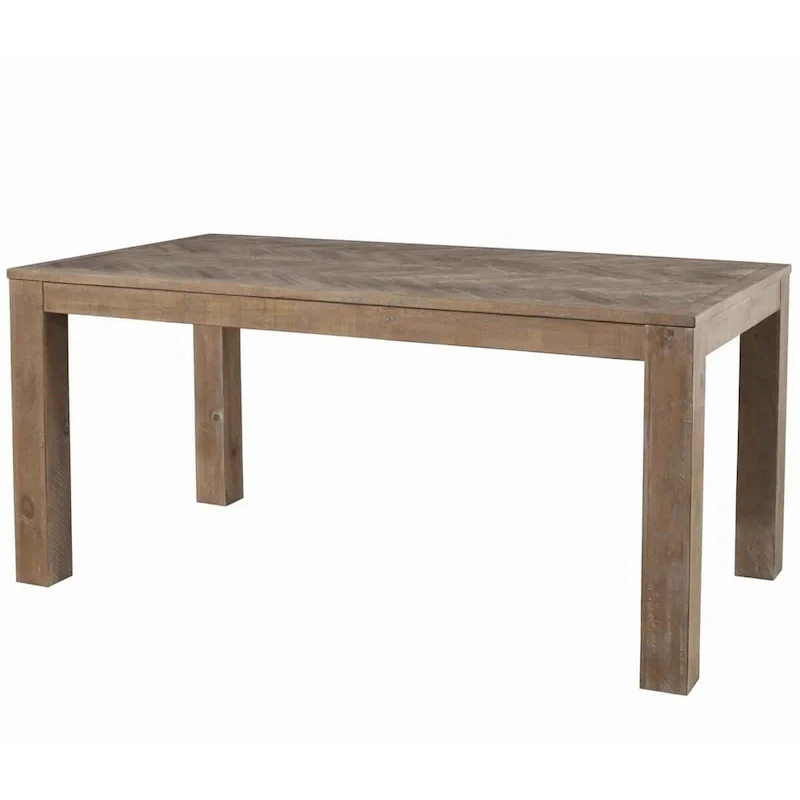 Rectangular Wooden Dining Table with Block Legs