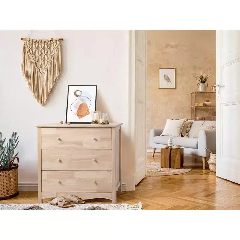 Karl Home 3-Drawer Natural MDF (Medium-Density Fiberboard) 31.5in. W Chest of Drawer