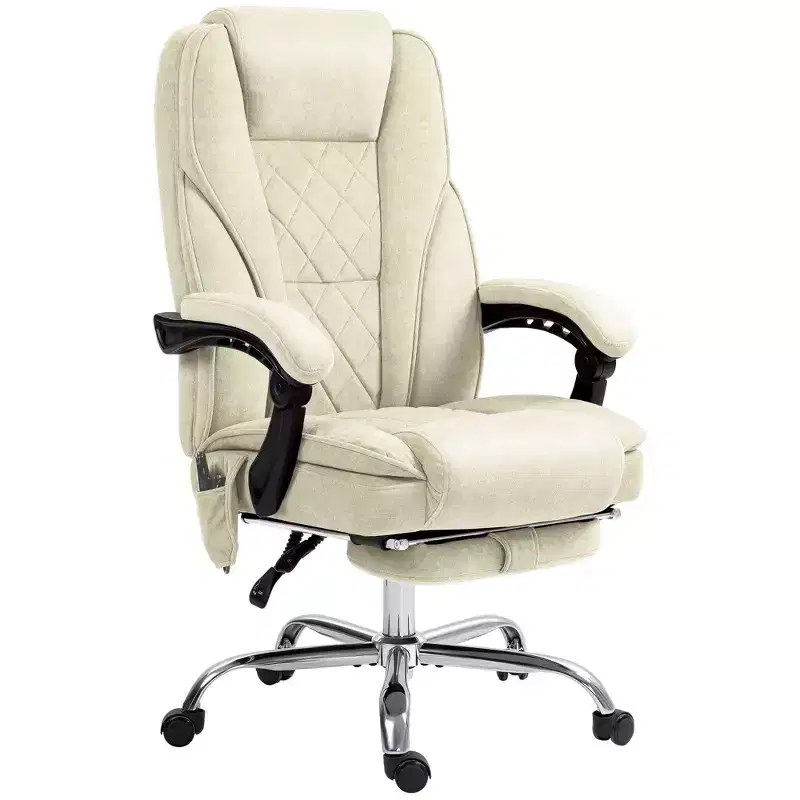 Okak Massage Office Chair with 6 Vibration Points, Heated Desk Chair with Reclining Back and Adjustable Height, Swivel Chair for Study, Office