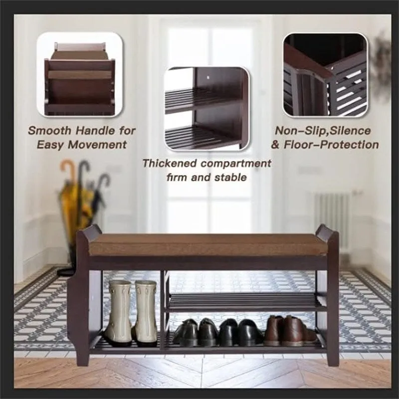 Shoe Rack Bench 2-Tier - 11.7D x 39W x 19.5H