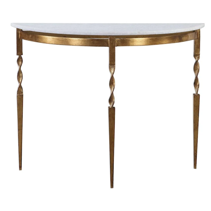 Uttermost Imelda 40  Long Marble Top Iron Console Table