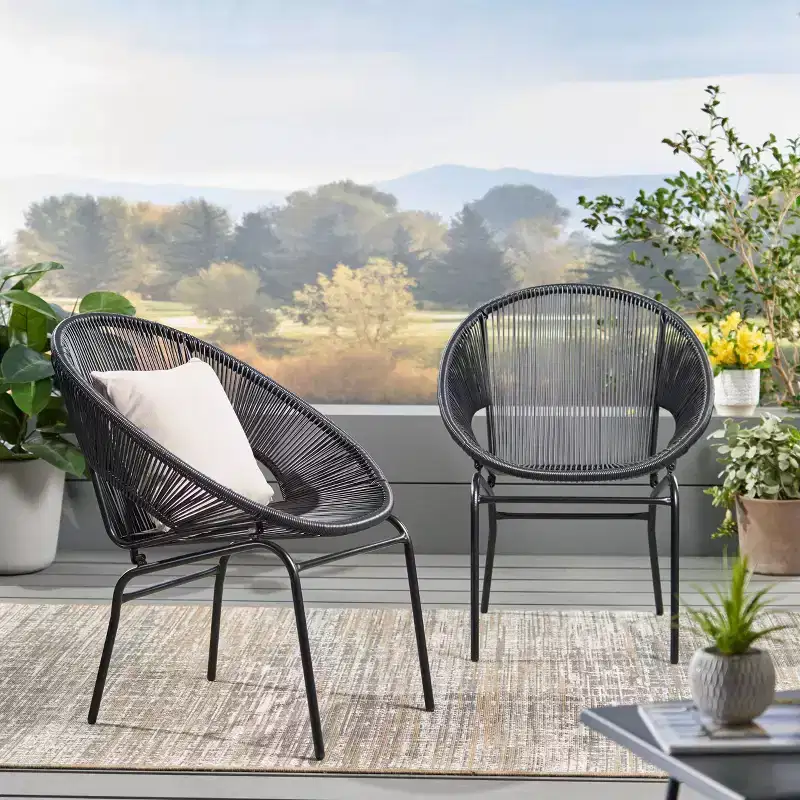 Nusa 2pk Faux Rattan Patio Club Chairs - Christopher Knight Home