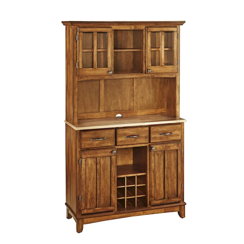 Buffet Of Buffets Brown Wood Buffet with Hutch - 44 x 17 x 72