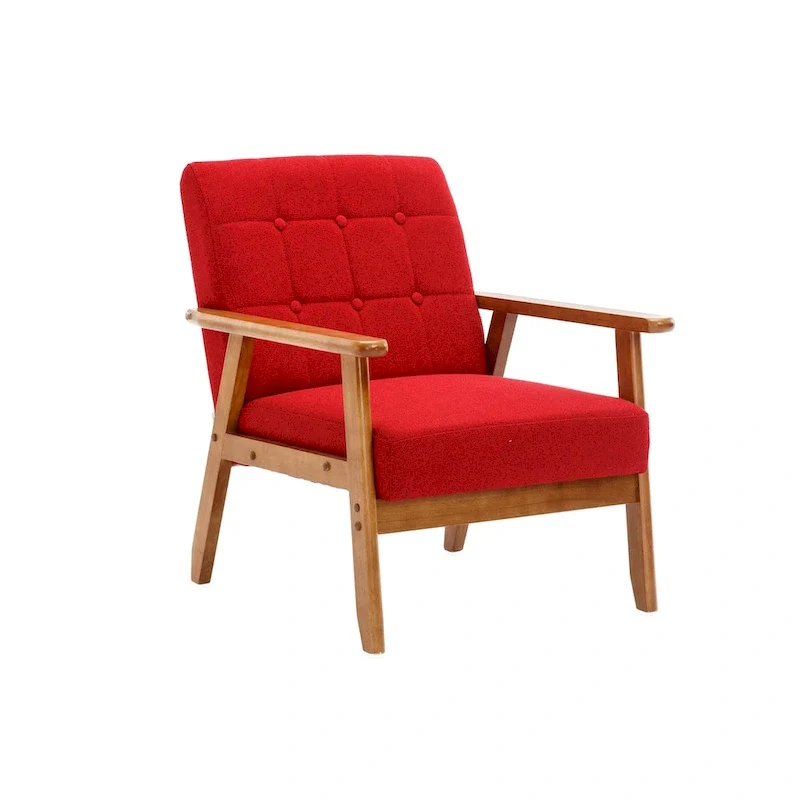 Upholstered Accent Arm Chair with Wood Frame
