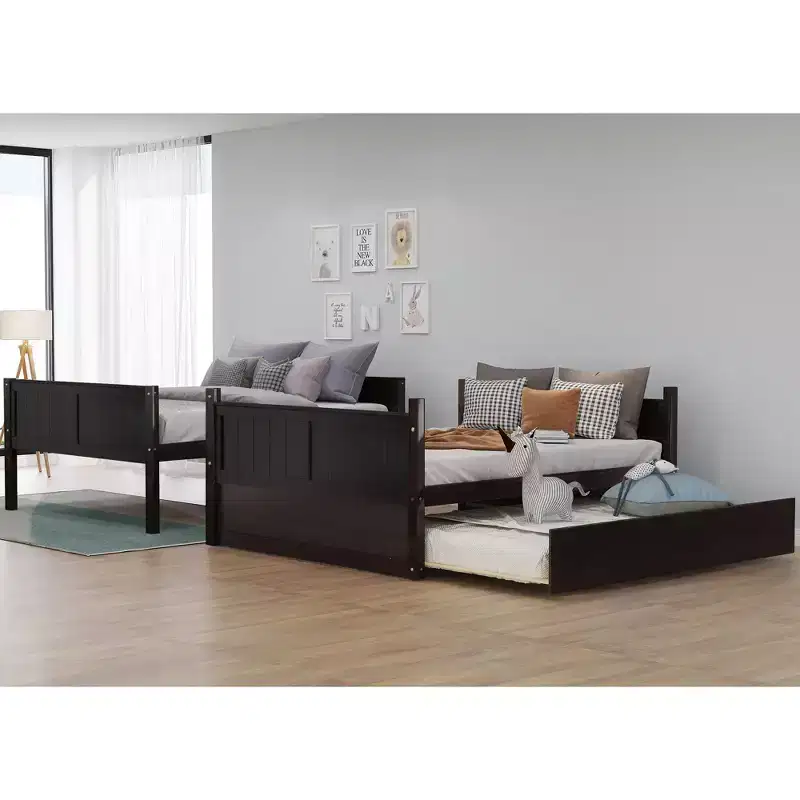 Full Over Full Bunk Bed with Twin Size Trundle