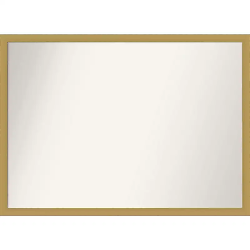 40"x29" Non-Beveled Grace Narrow Bathroom Wall Mirror Brushed Gold - Amanti Art: Modern Rectangle, Polystyrene Frame