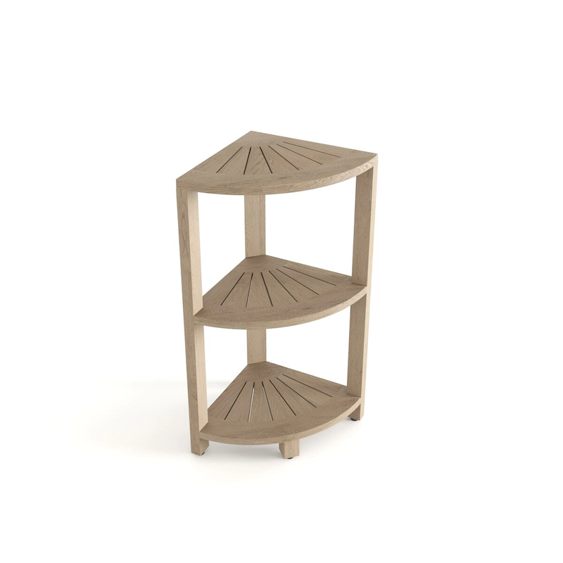 Kai Small 3-Tier Corner Teak Bath Shelf