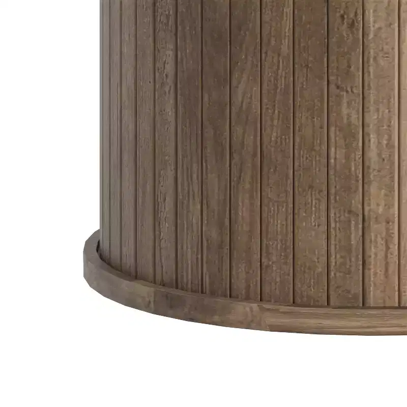 Fluted Oblong Coffee Table with Round Base 39.2