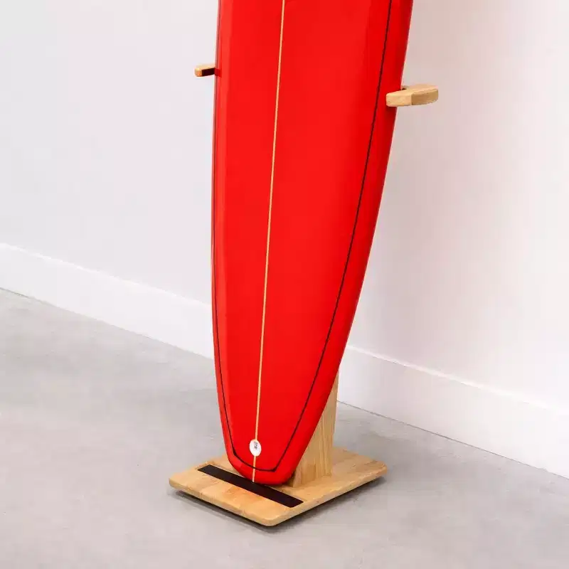 Freestanding Vertical Surfboard Stand - Hardwood Rack for Shortboards, Longboards & SUPs