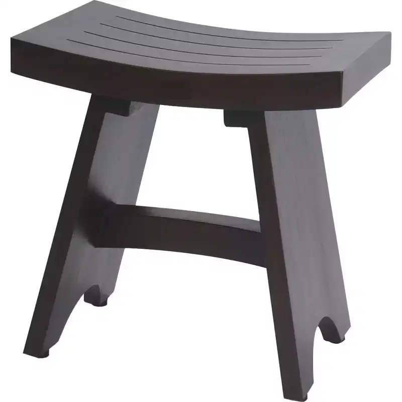 18 Dark Brown Teak Rectangular Shower Bench