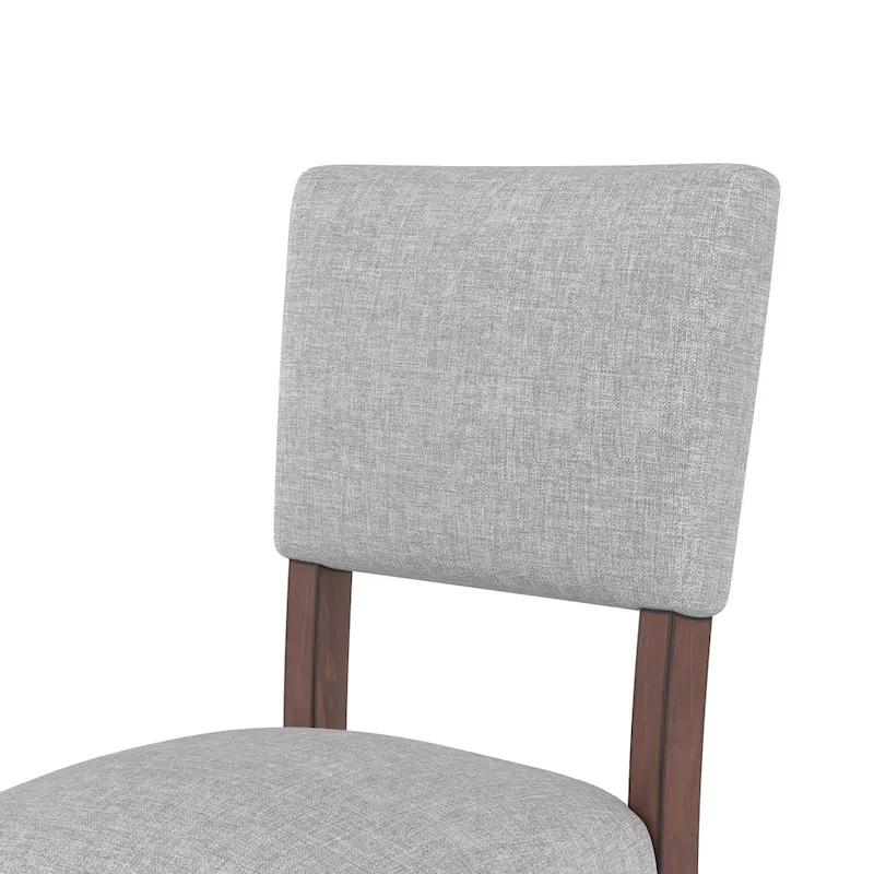 Mid Century Modern Bar Stools Set of 4,Counter Stools with Back,Linen Upholstered Barstools with Solid Wood Legs Bar Chairs