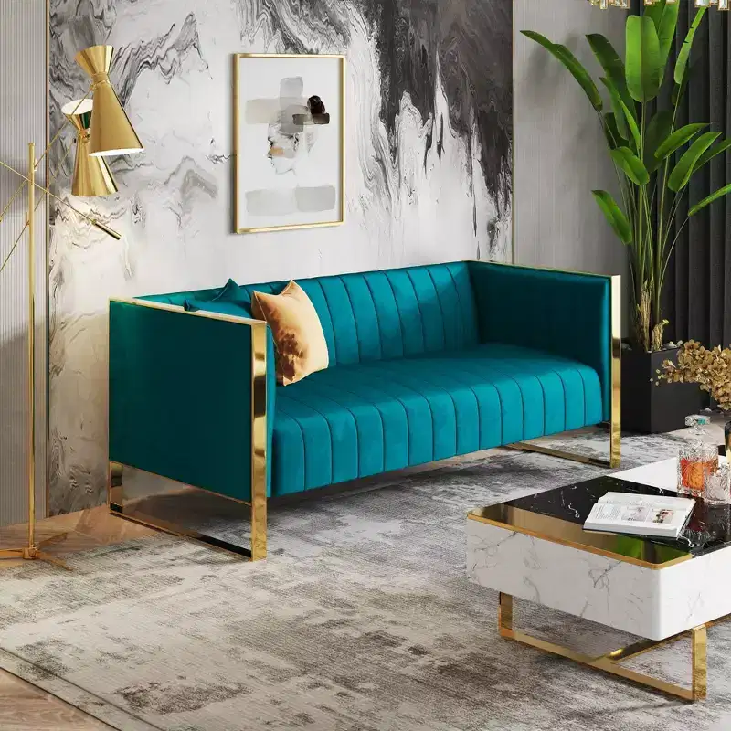 Velvet 3-Seater Sofa