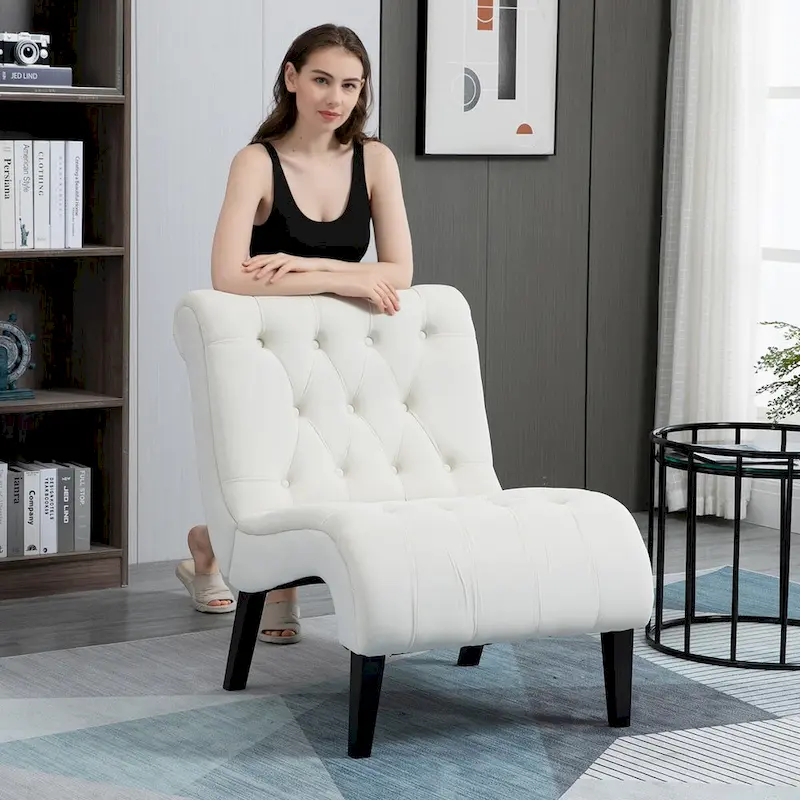 AVAWING Set of 2 Armless Accent Upholstered Lounge Chair