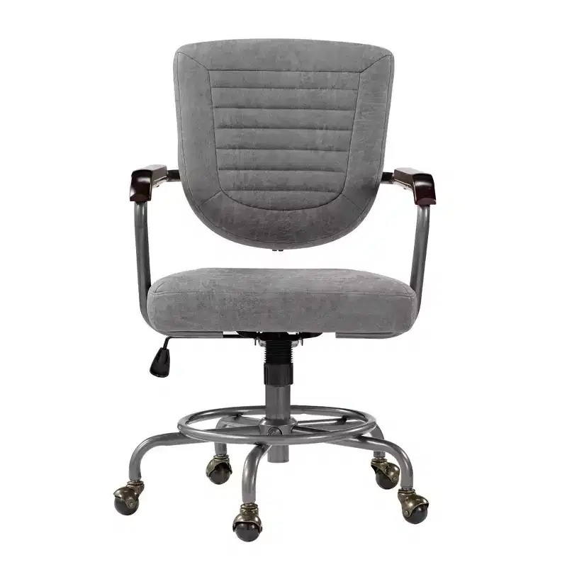 Cole, PU Leather Task Office Chair,27.12 D x 24.75 W x 36.25-39.37 H,Grey