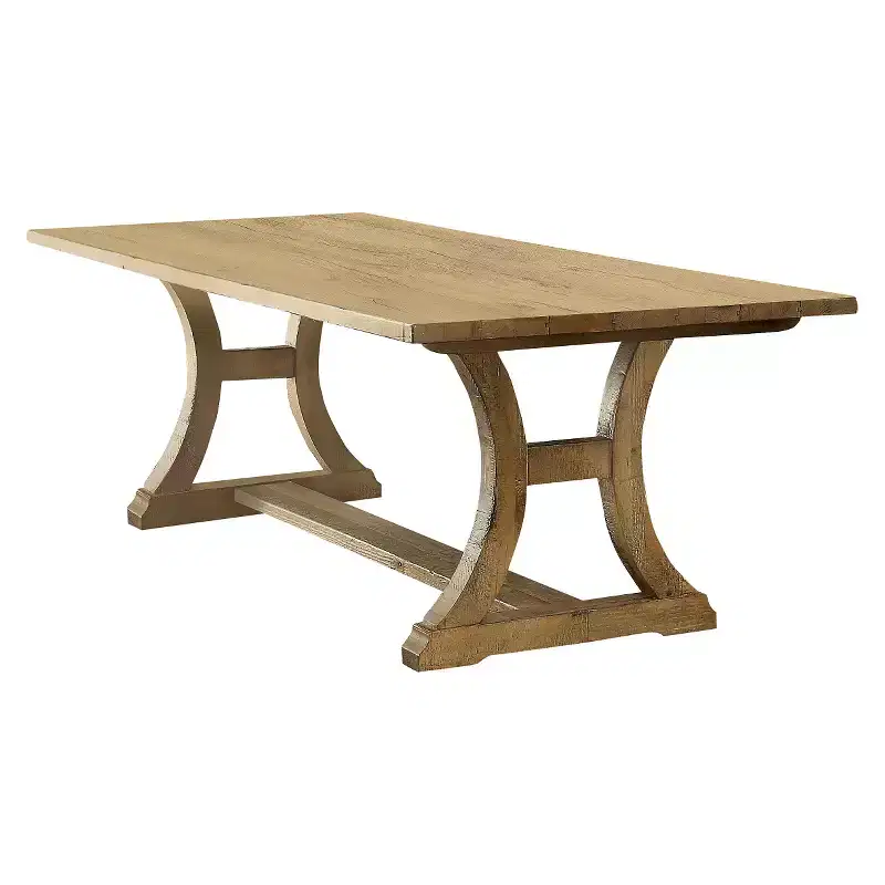 Shelia Solid Pine Wood Dining Table Rustic Pine - HOMES: Inside + Out: Sturdy Trestle Design, Seats 8