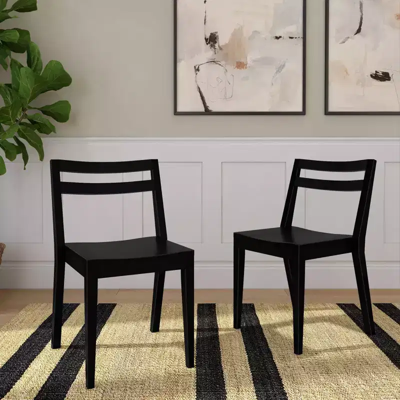 Now Furniture Dining Chairs Set of 2, Solid Wood Modern Kitchen Chair