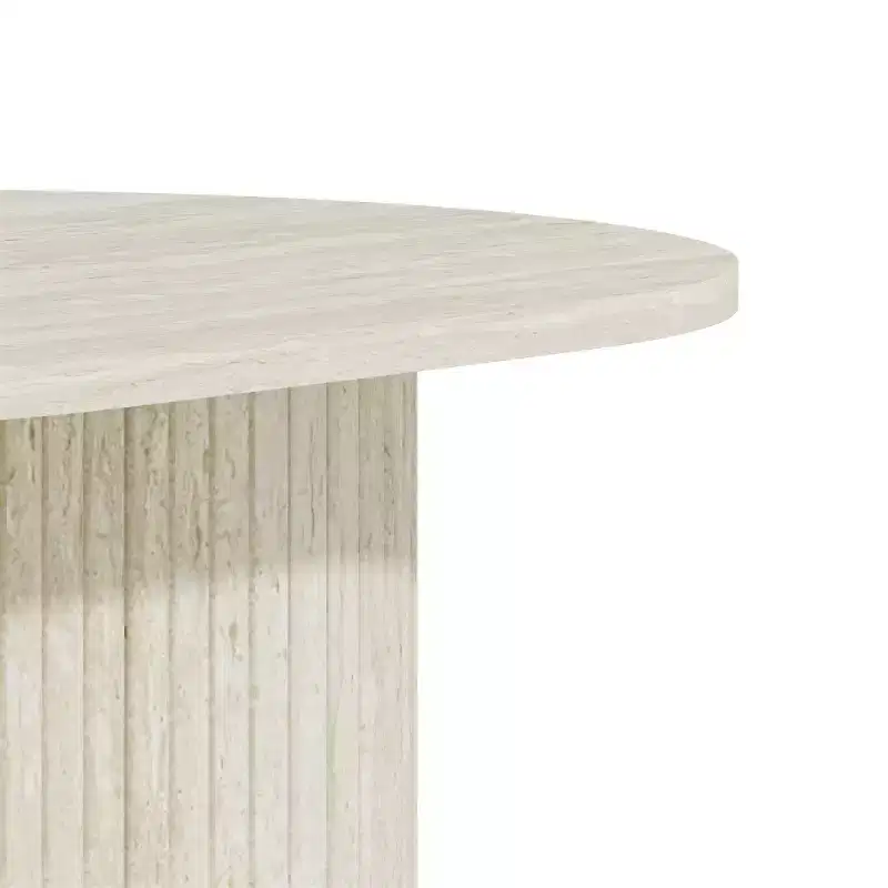Fluted Oblong Coffee Table with Round Base 39.2