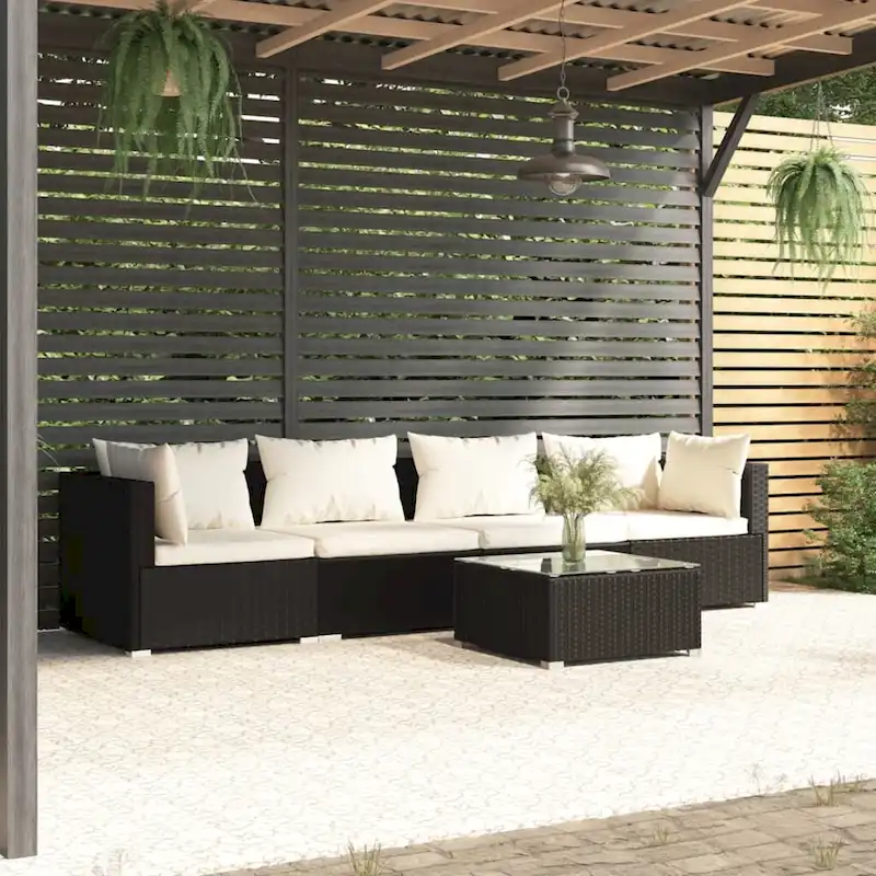 vidaXL Patio Sofa Sectional Sofa Couch Loveseat Outdoor Armchair Poly Rattan