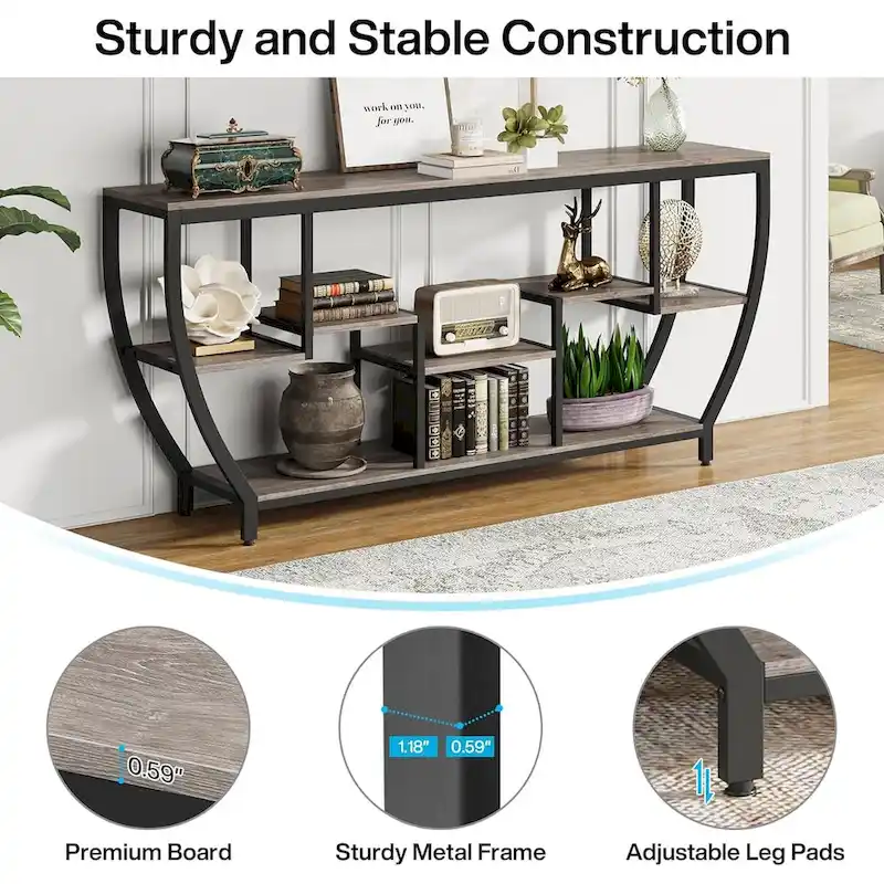 70.9 Inch Extra Long Console Table with Shelves,Sofa Console Table