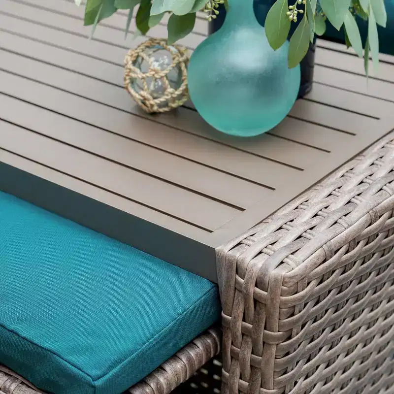 Leisure Made Newton 6pc Wicker Seating in Peacock Fabric