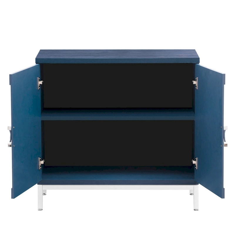 Accent Cabinet with Solid Wood Veneer and Metal Leg Frame - 34L x 15.5W x 31.9H