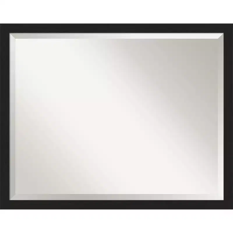 Narrow Brushed Black Framed Bathroom Vanity Wall Mirror