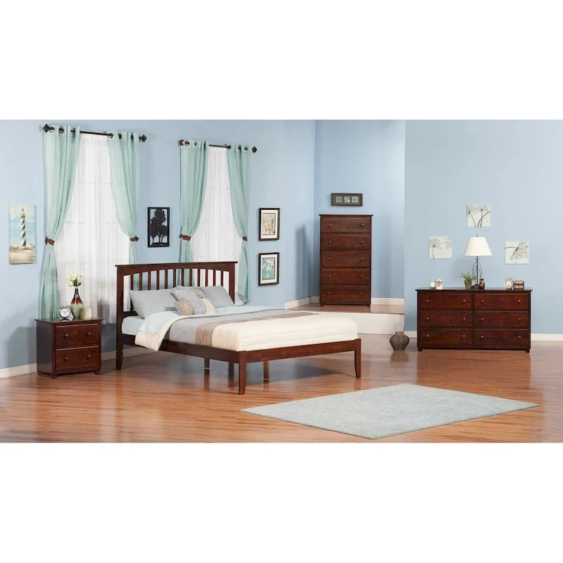 King Platform Bed in Walnut