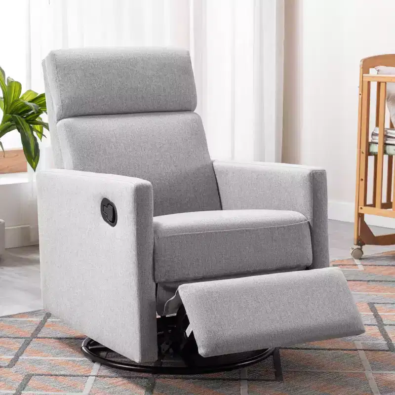 25.5W Rocker Recliner Swivel Chair, Modern Upholstered Accent Seating Nursery Chair Glider Chair for Living Room Bedroom-ModernLuxe