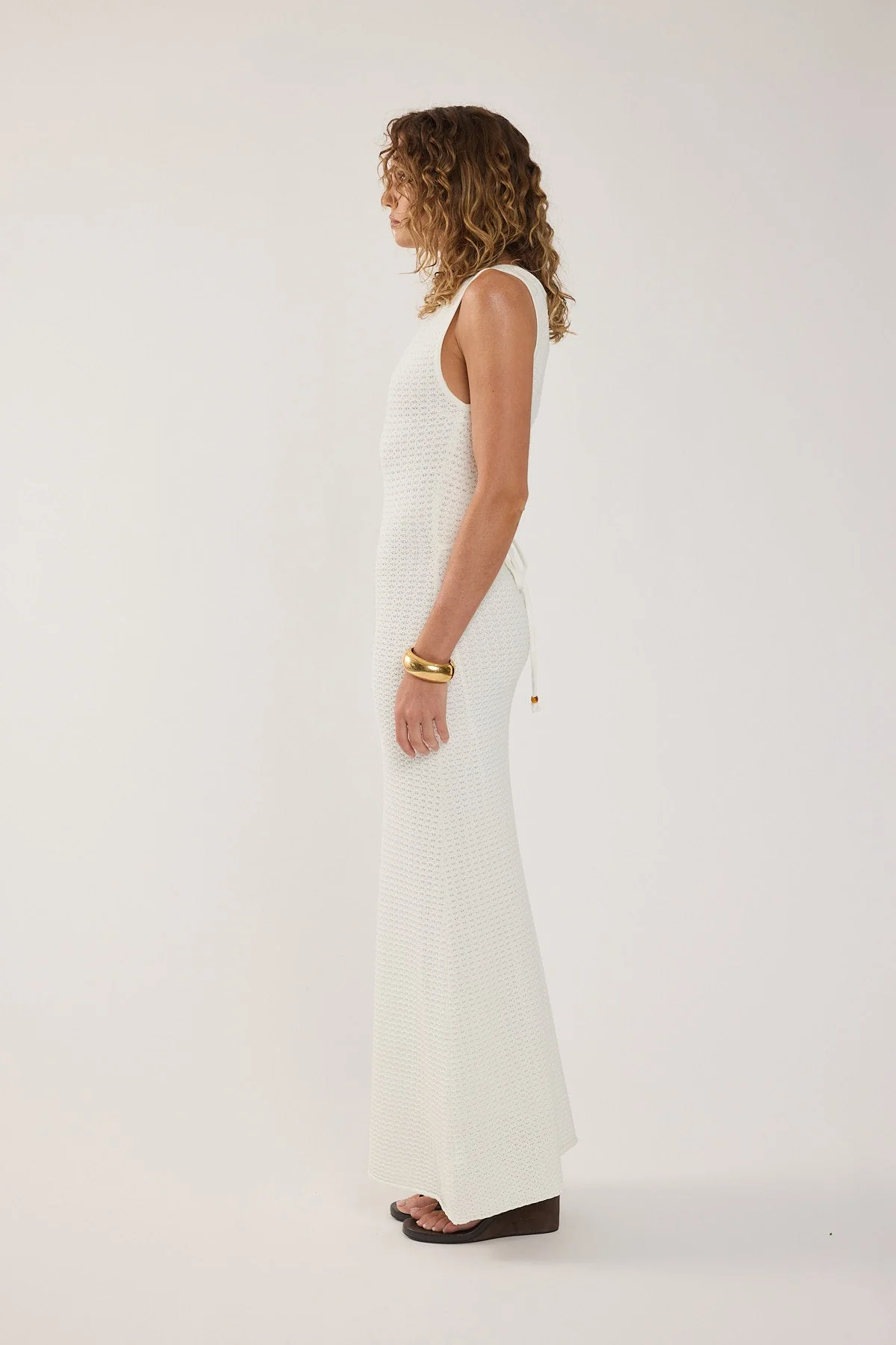 Crochet Maxi Dress White