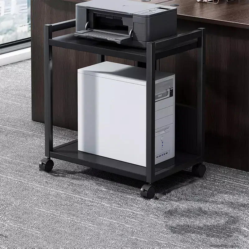 Computer Tower StandLarge Printer StandMetal Holder Cart Under Desk with 360 Rotating Wheels, Mobile Printer Table for Home and Office