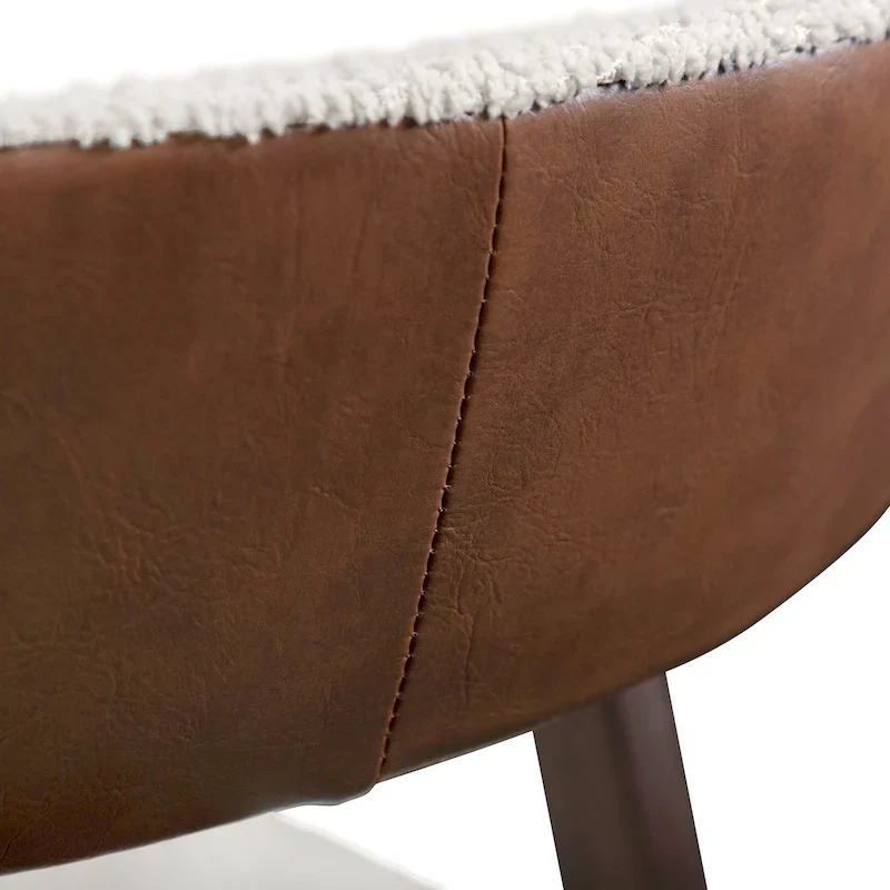 Mid-Century Boucle Wood Dining Chairs (Set of 2)