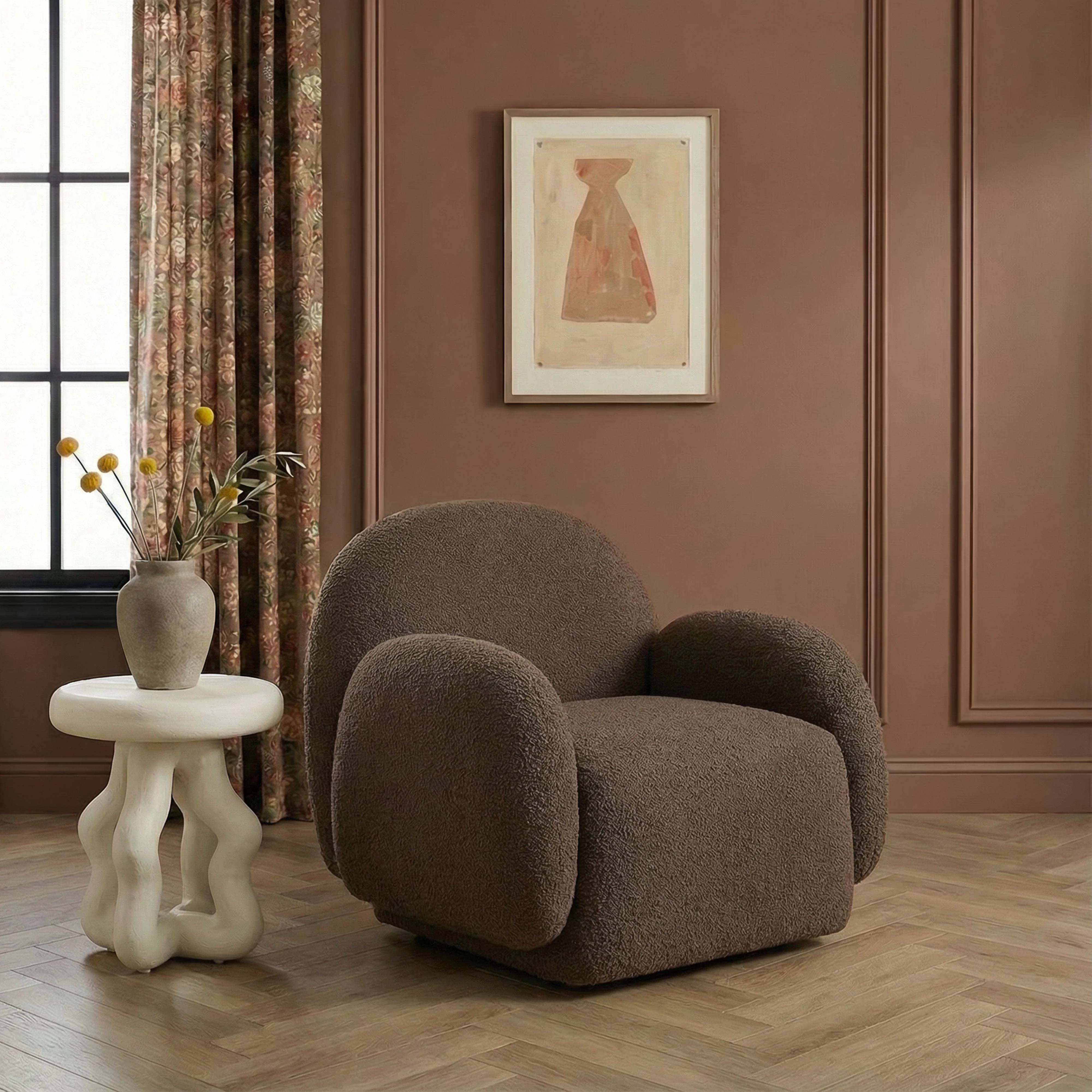 Contract-Grade Boucle Accent Chair