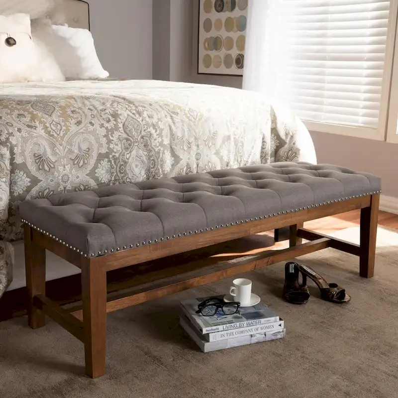 Contemporary Fabric Upholstered Bench