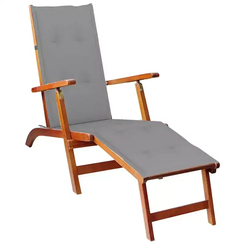 vidaXL Deck Chair Solid Acacia wood Standard Foldable Deck Chair