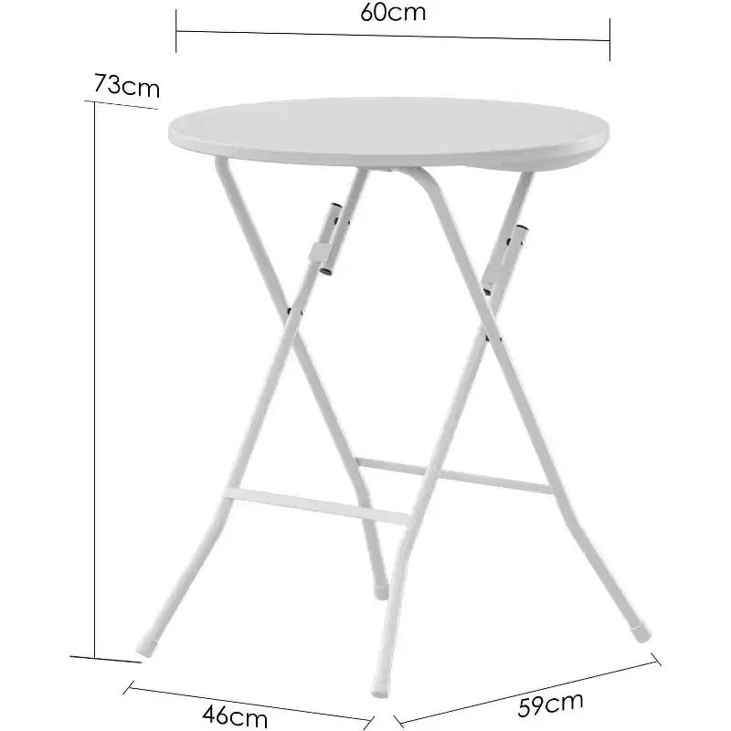 Cocktail Table Portable Folding Bar Height Table,Compact Round High Top Plastic,Steel Bistro with Removable Legs for RV Patio Catering Parties
