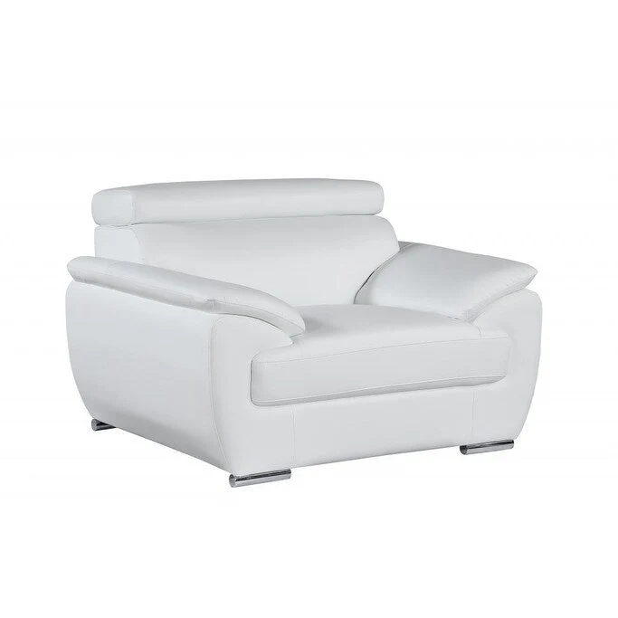 HomeRoots Genuine Leather Chair and a Half - 38