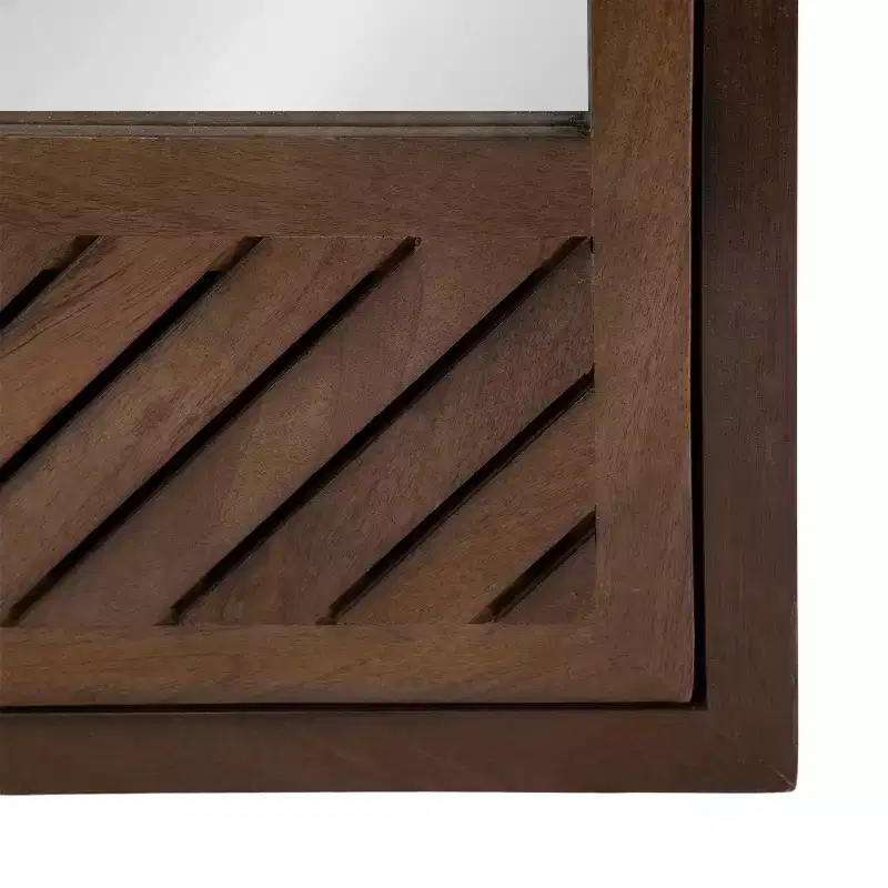 Wall-Mounted Bathroom Cabinet with Mirror, Chevron Pattern, 20