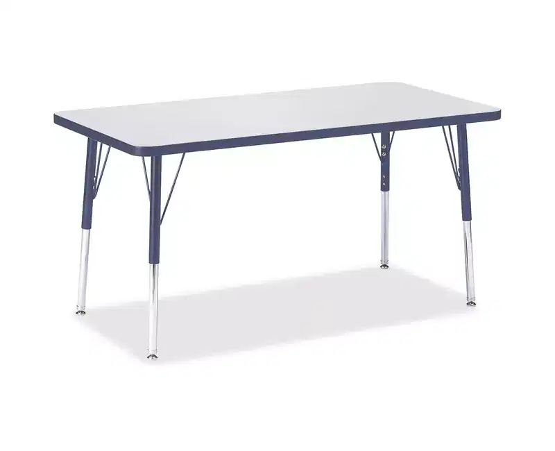 Adult Height Color Edge Rectangle Table (24 x 48) in Blue