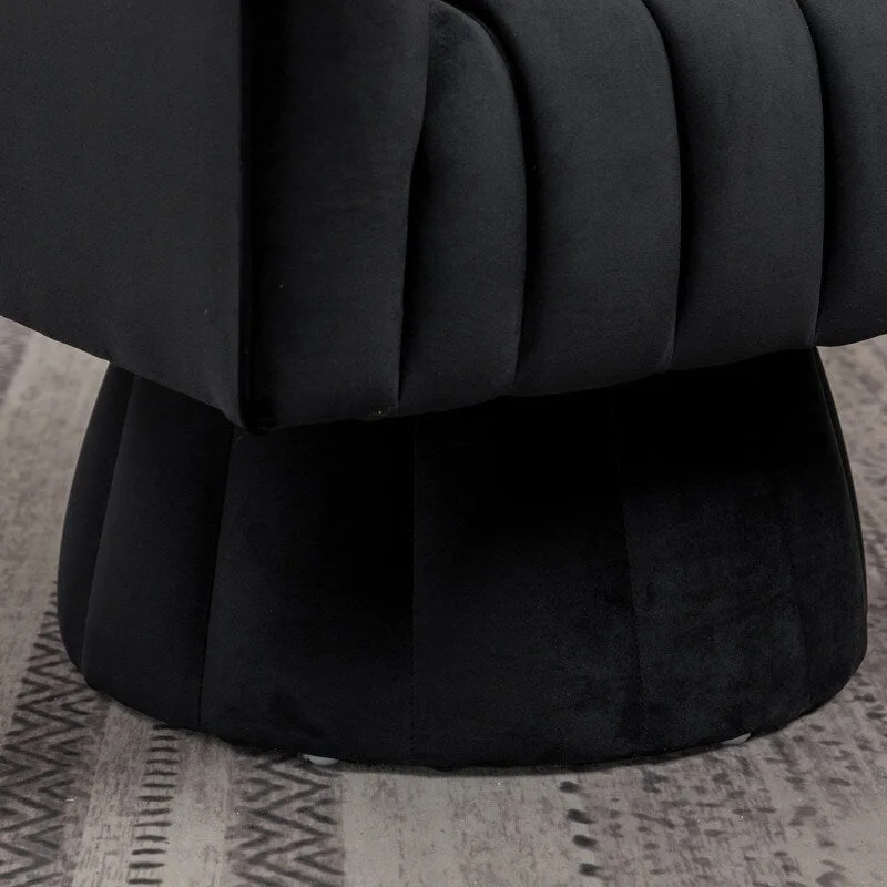 SEYNAR Modern Glam Velvet Upholstered Round 360 Degree Swivel Accent Barrel Chair Set of 2