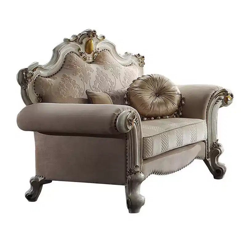 Acme Furniture Picardy Accent Chair Fabric/Antique Pearl