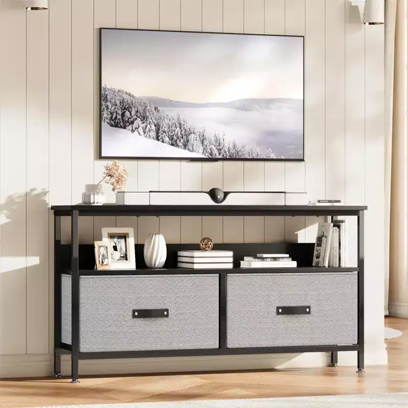 Dresser TV Stand 50 Inch Entertainment Center with Storage TV Stand for Bedroom Small TV Stand Dresser with Drawers and Shelves, TV & Media Console