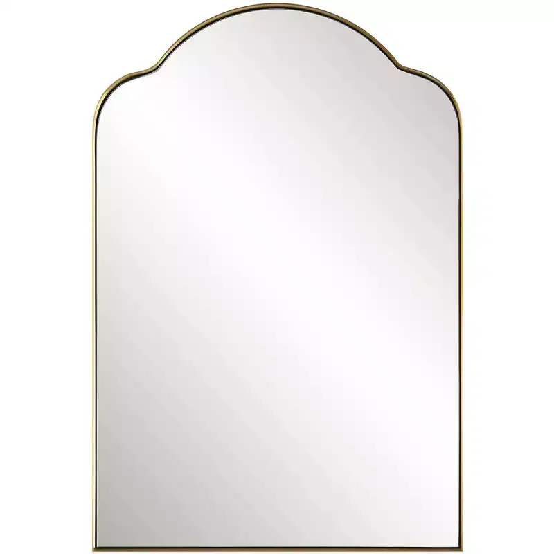 Uttermost Sidney Plated Brushed Brass 20 x 30 Arch Wall Mirror