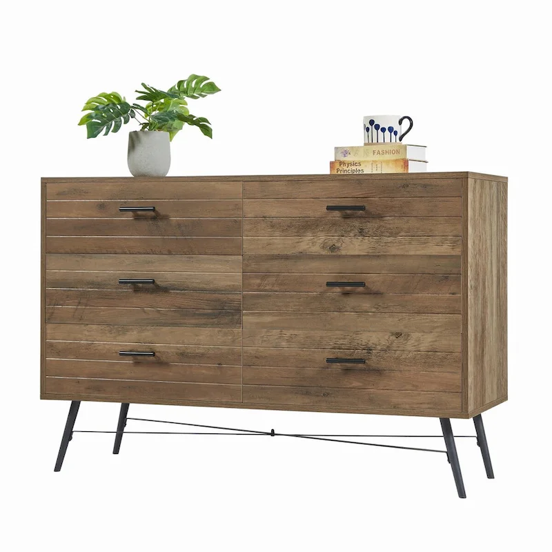 47.2W Modern Bedroom with Deep 6 Drawers - N/A