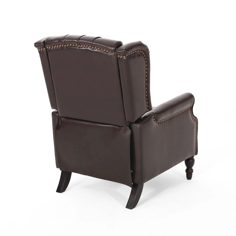 Walter Classic Tufted Bonded Leather Recliner Set (2-Piece) with Nailhead Trim by Christopher Knight Home