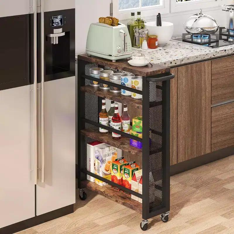 Lantine 4-Tier Slim Rolling Cart