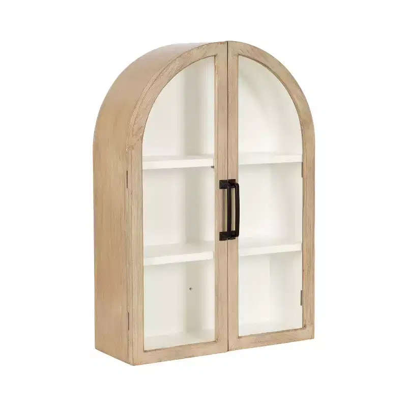 Kate & Laurel All Things Decor 21"x30" Arcott Arch Wall Cabinet White